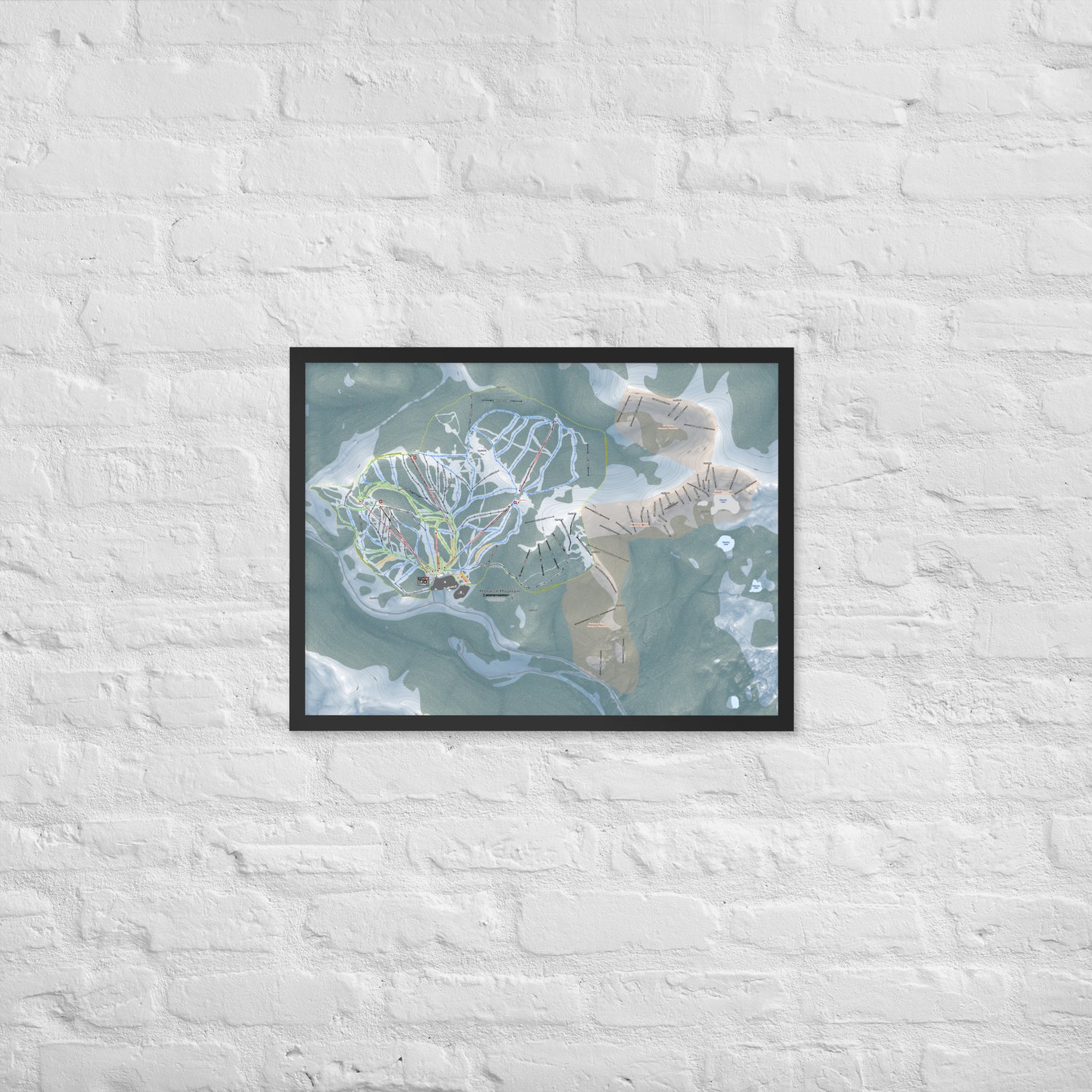 Monarch Mountain, Colorado Ski Resort Map Framed Matte Paper Print