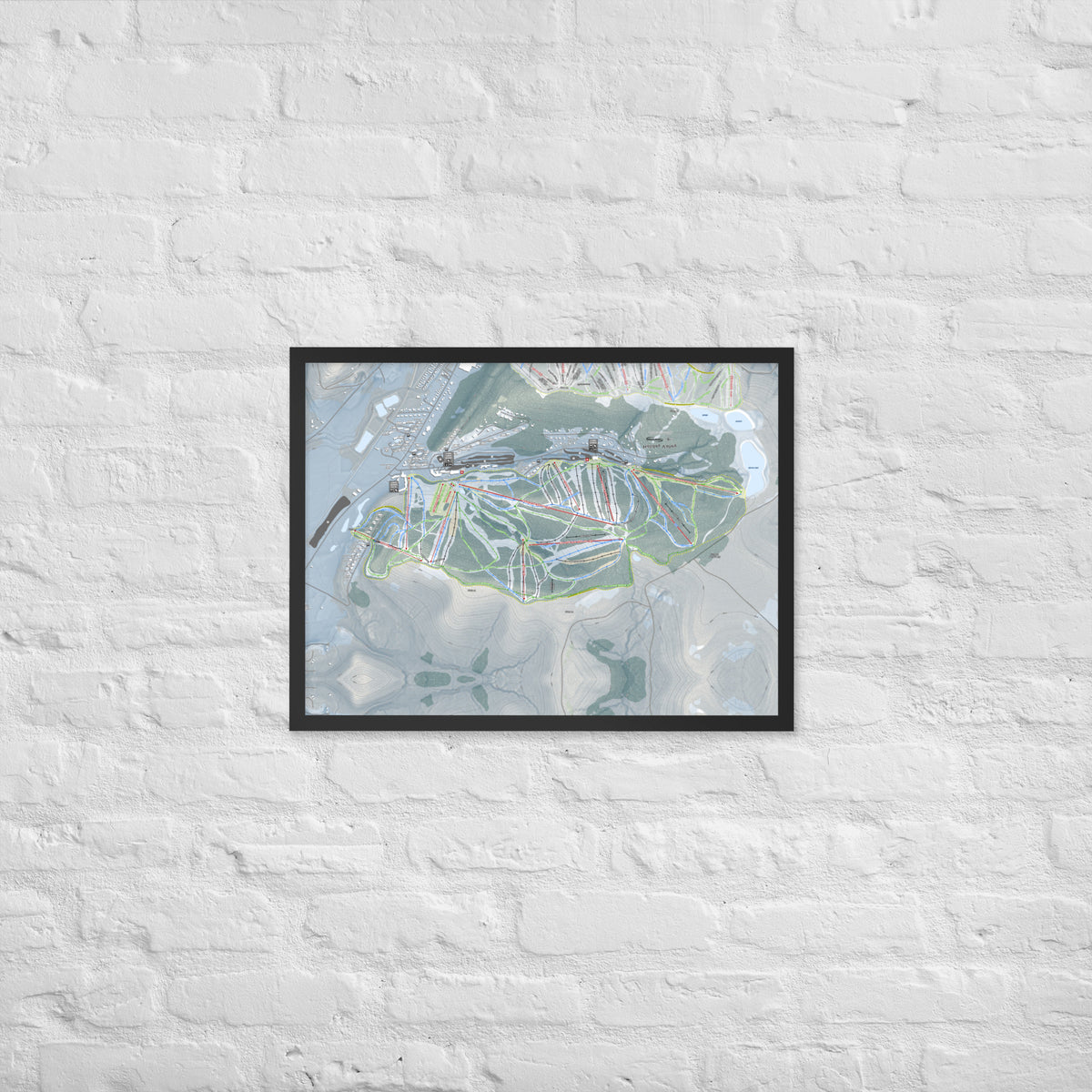 Holiday Valley, New York Ski Resort Map Framed Matte Paper Print