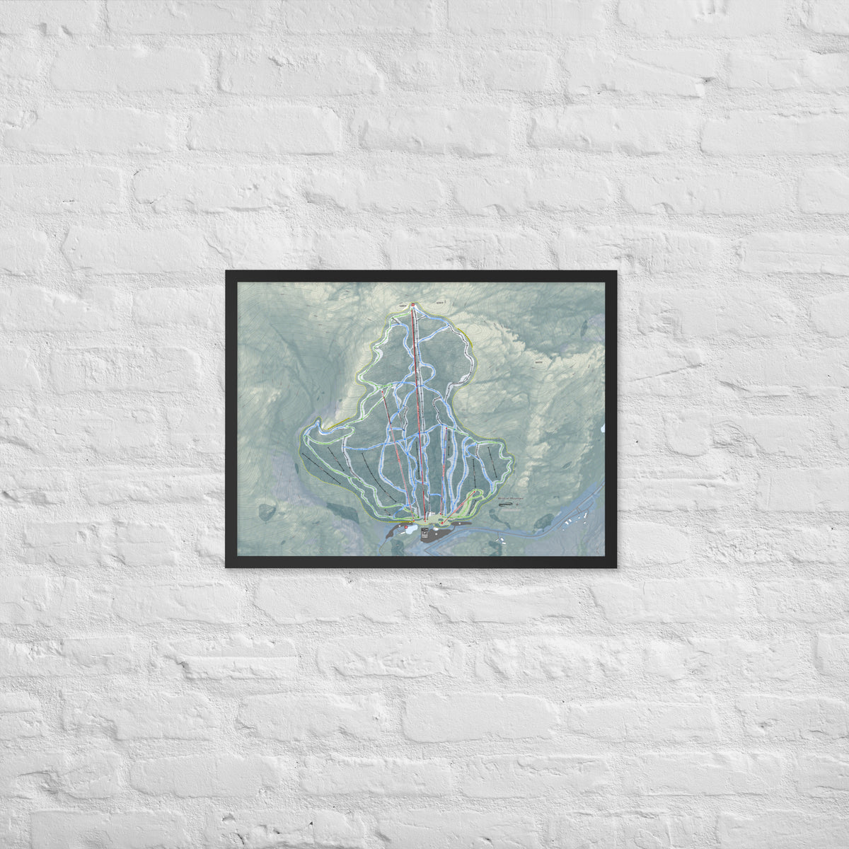 Wildcat Mountain, New Hampshire Ski Resort Map Framed Matte Paper Print