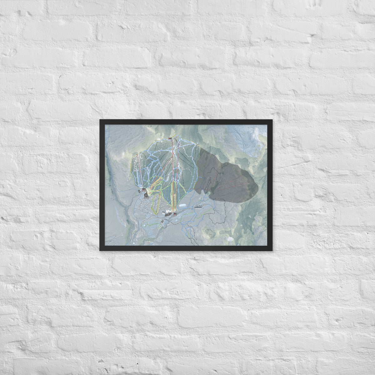 Jay Peak, Vermont Ski Resort Map Framed Matte Paper Print