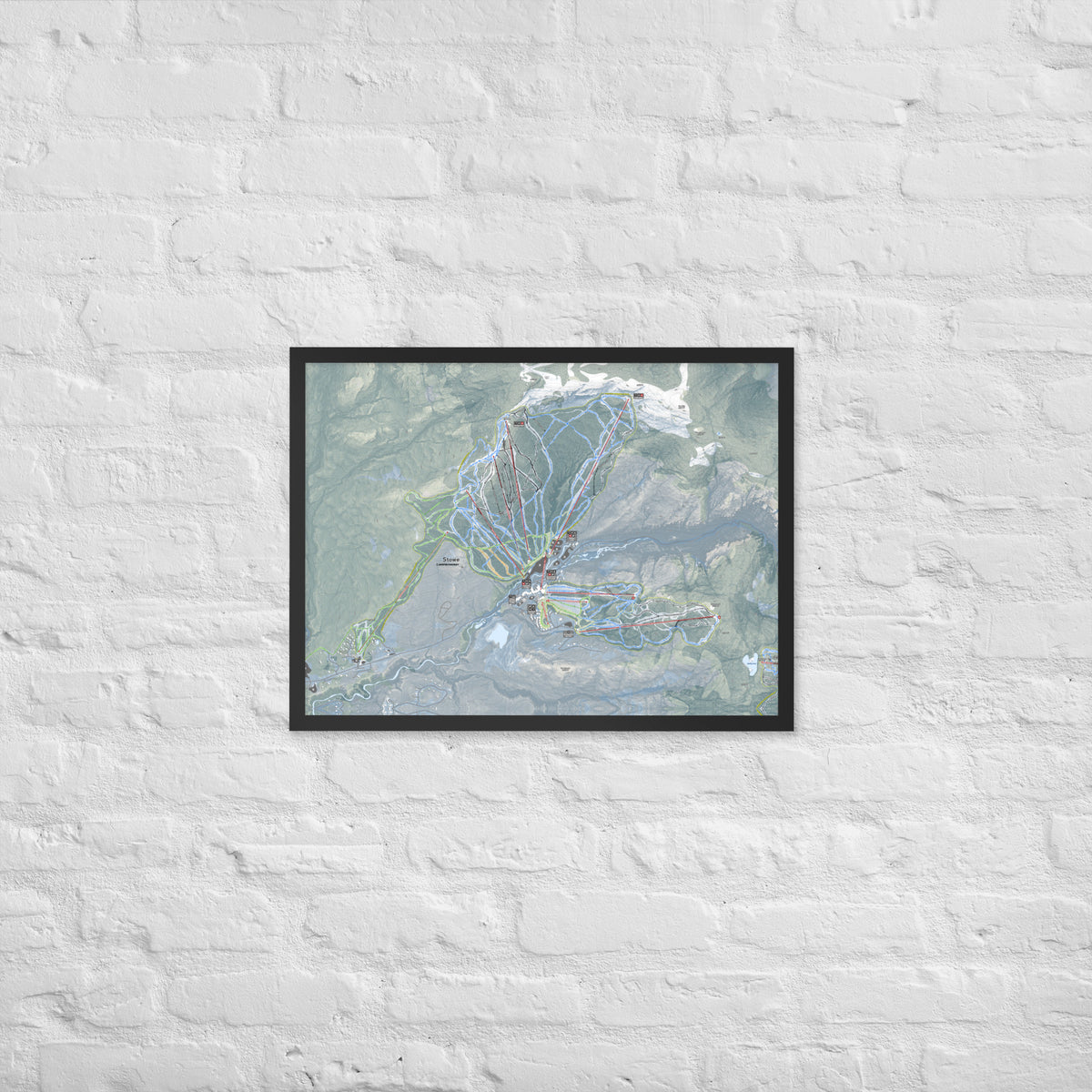 Stowe, Vermont Ski Resort Map Framed Matte Paper Print