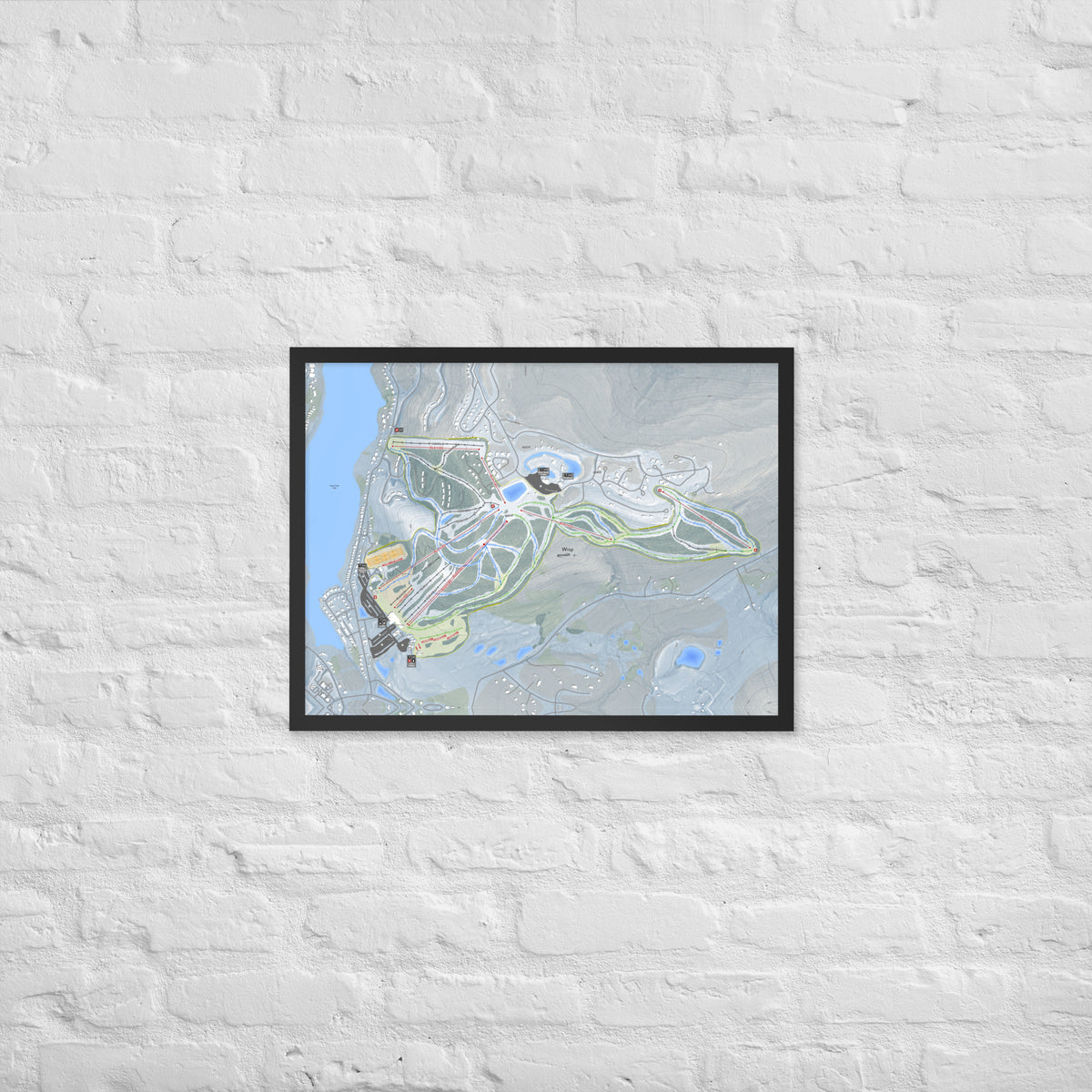 Wisp, Maryland Ski Resort Map Framed Matte Paper Print