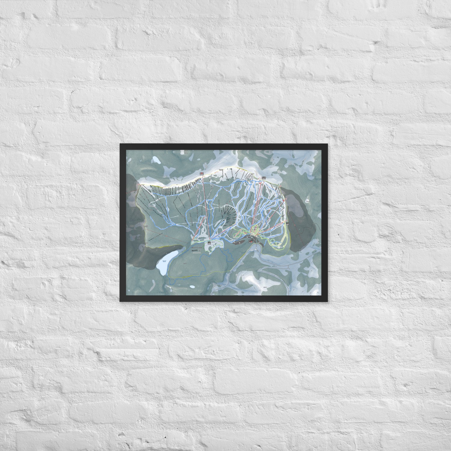 Wolf Creek, Colorado Ski Resort Map Framed Matte Paper Print