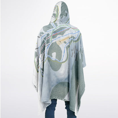 Magic Mountain, Idaho Ski Resort Map Flannel Blanket Poncho