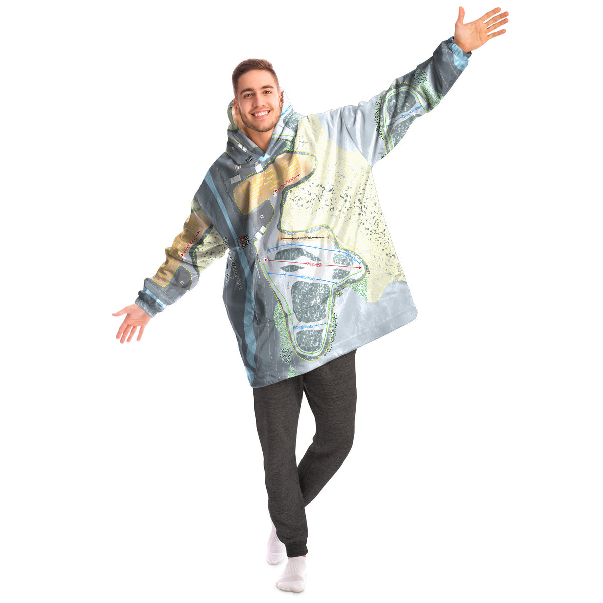 Kewaunee Winter Park, Wisconsin Ski Trail Map - Snug Hoodie