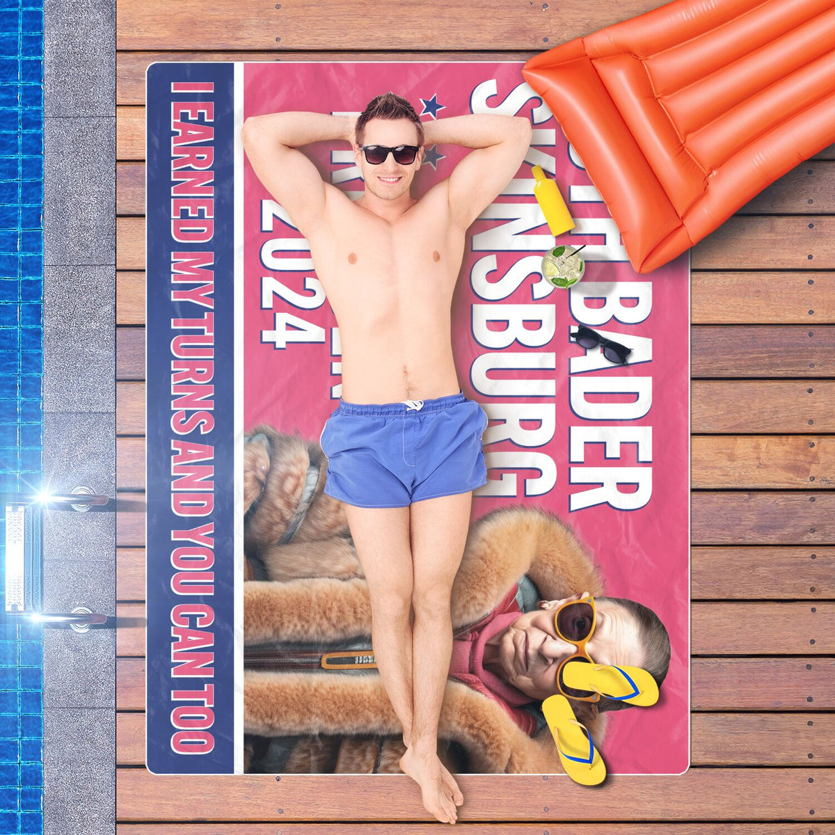 Ruth Bader Skinsburg For President 2024 Oversized Beach Towel