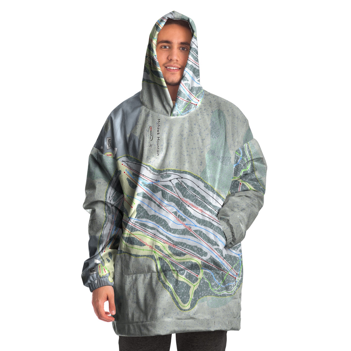 Mohawk Mountain, Connecticut Ski Trail Map - Snug Hoodie