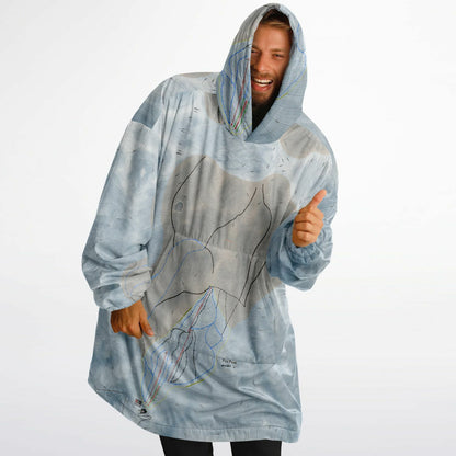 Fox Peak, New Zealand Ski Trail Map - Snug Hoodie - Powderaddicts