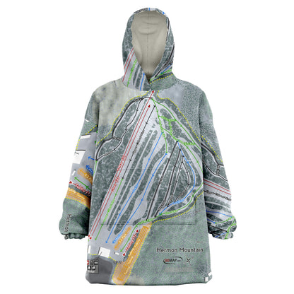 Hermon Mountain, Maine Ski Trail Map - Snug Hoodie - Powderaddicts
