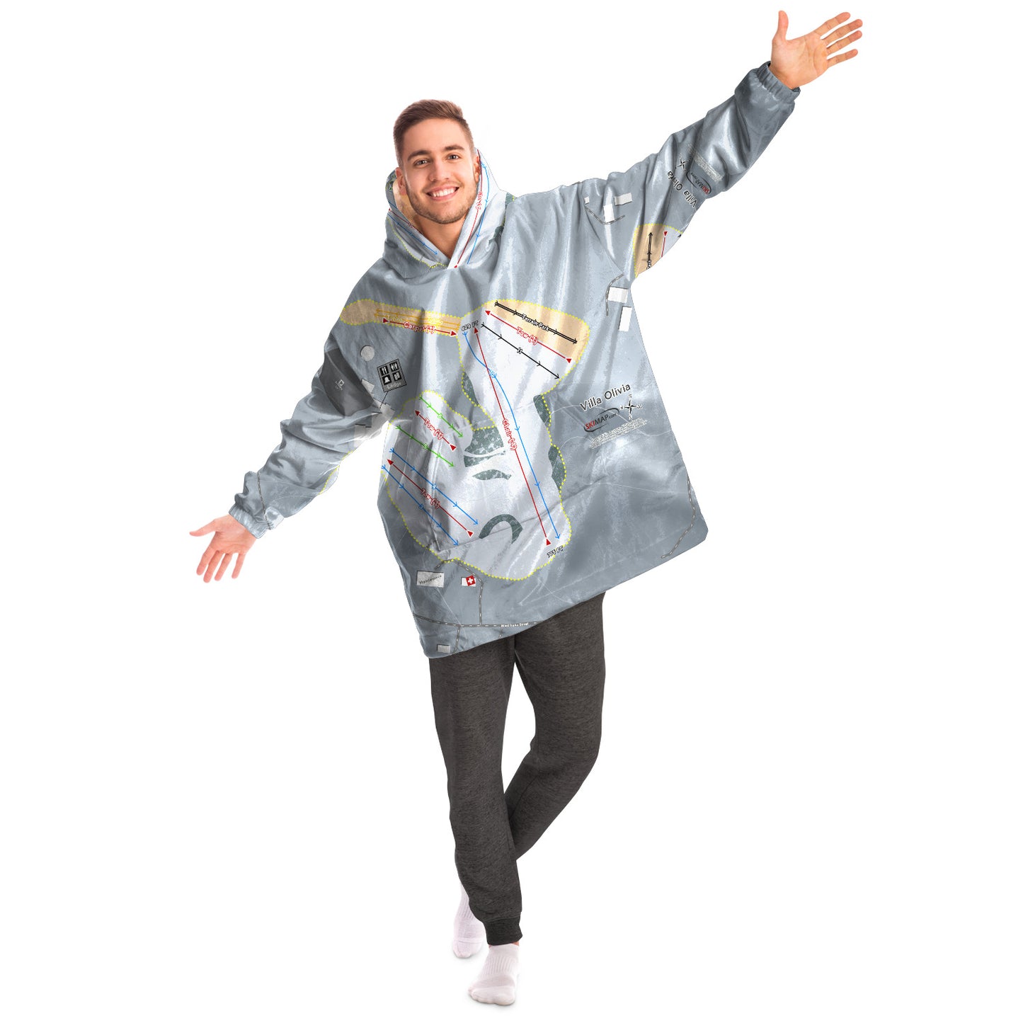Villa Olivia, Illinois Ski Trail Map - Snug Hoodie - Powderaddicts