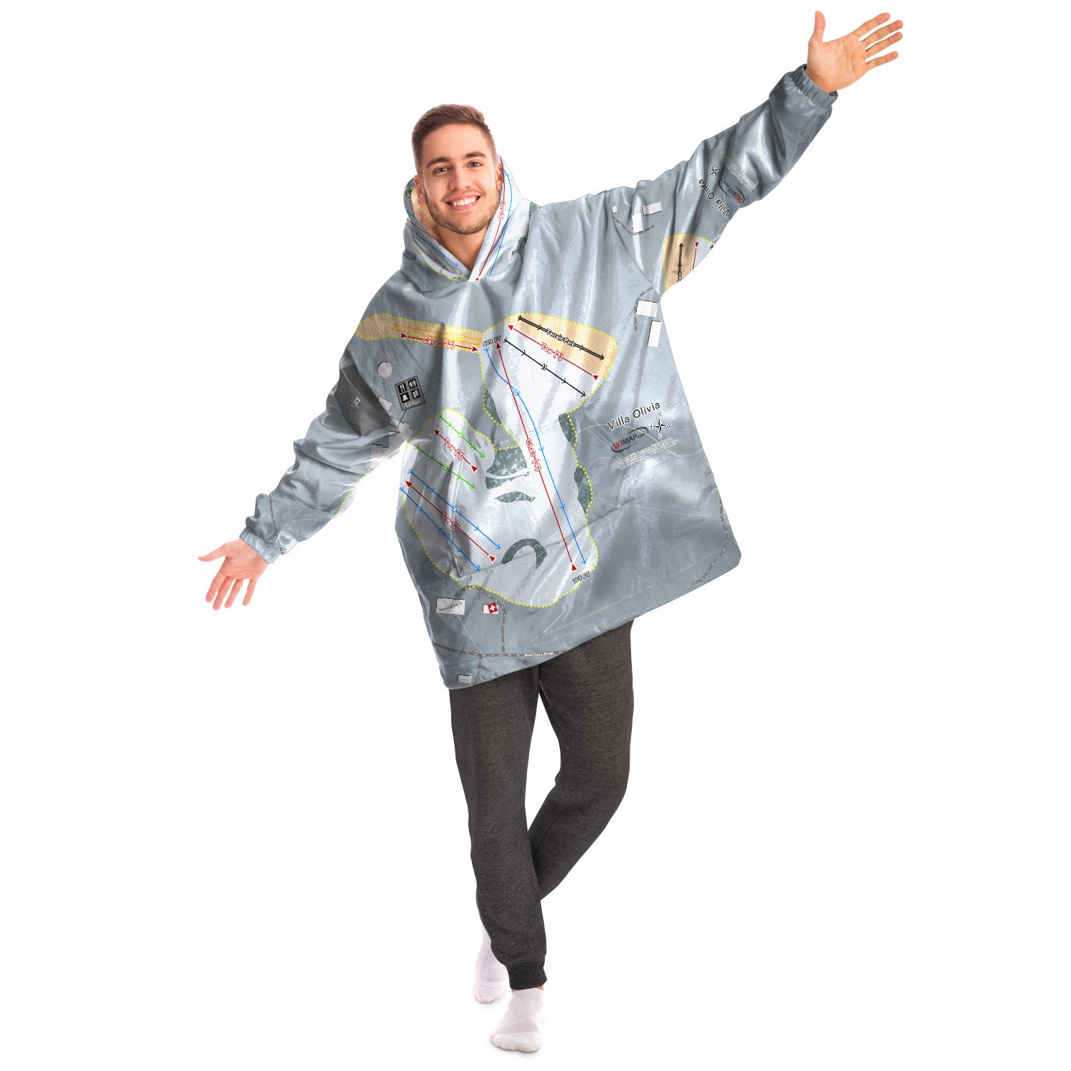 Villa Olivia, Illinois Ski Trail Map - Snug Hoodie