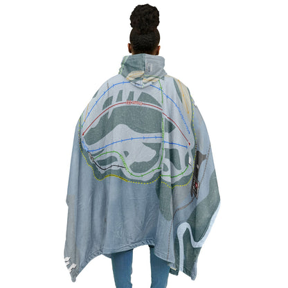 Lake City, Colorado Ski Resort Map Flannel Blanket Poncho