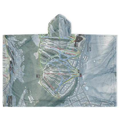 Holimont, New York Ski Resort Map Flannel Blanket Poncho
