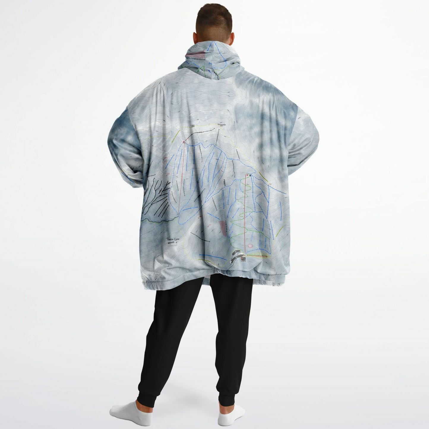 Treble Cone, New Zealand Ski Trail Map - Snug Hoodie - Powderaddicts