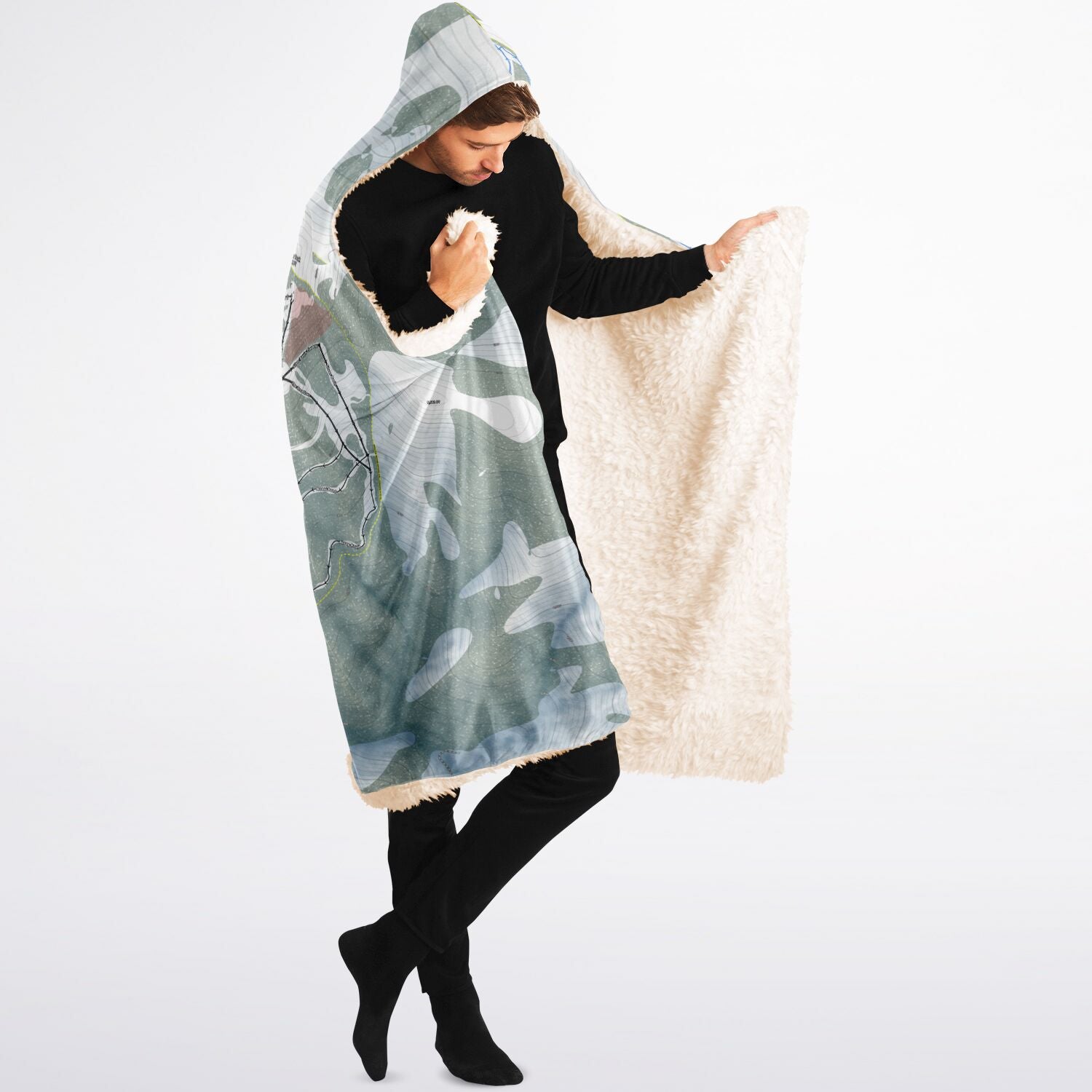 Silver Mountain, Idaho Ski Trail Map - Adult Hooded Blanket