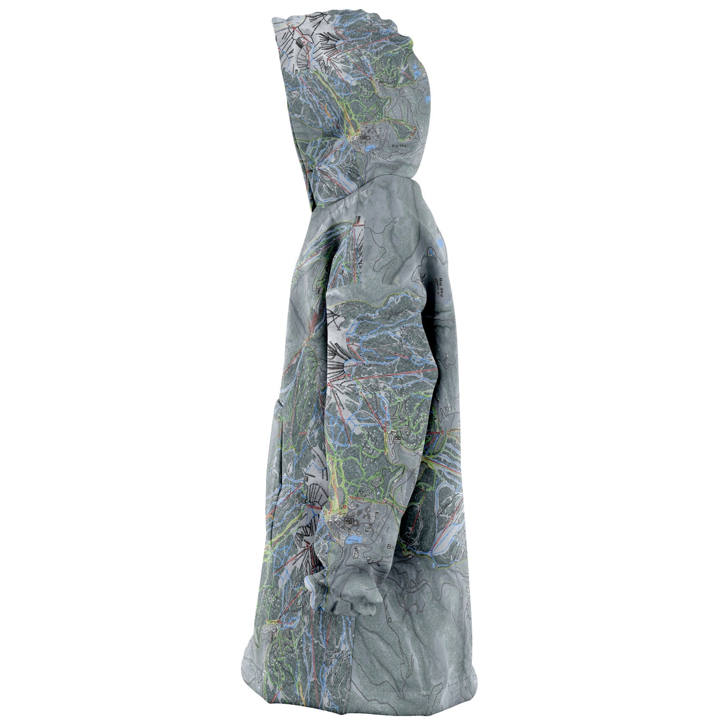 Big Sky Combo, Montana Ski Trail Map Snug Hoodie
