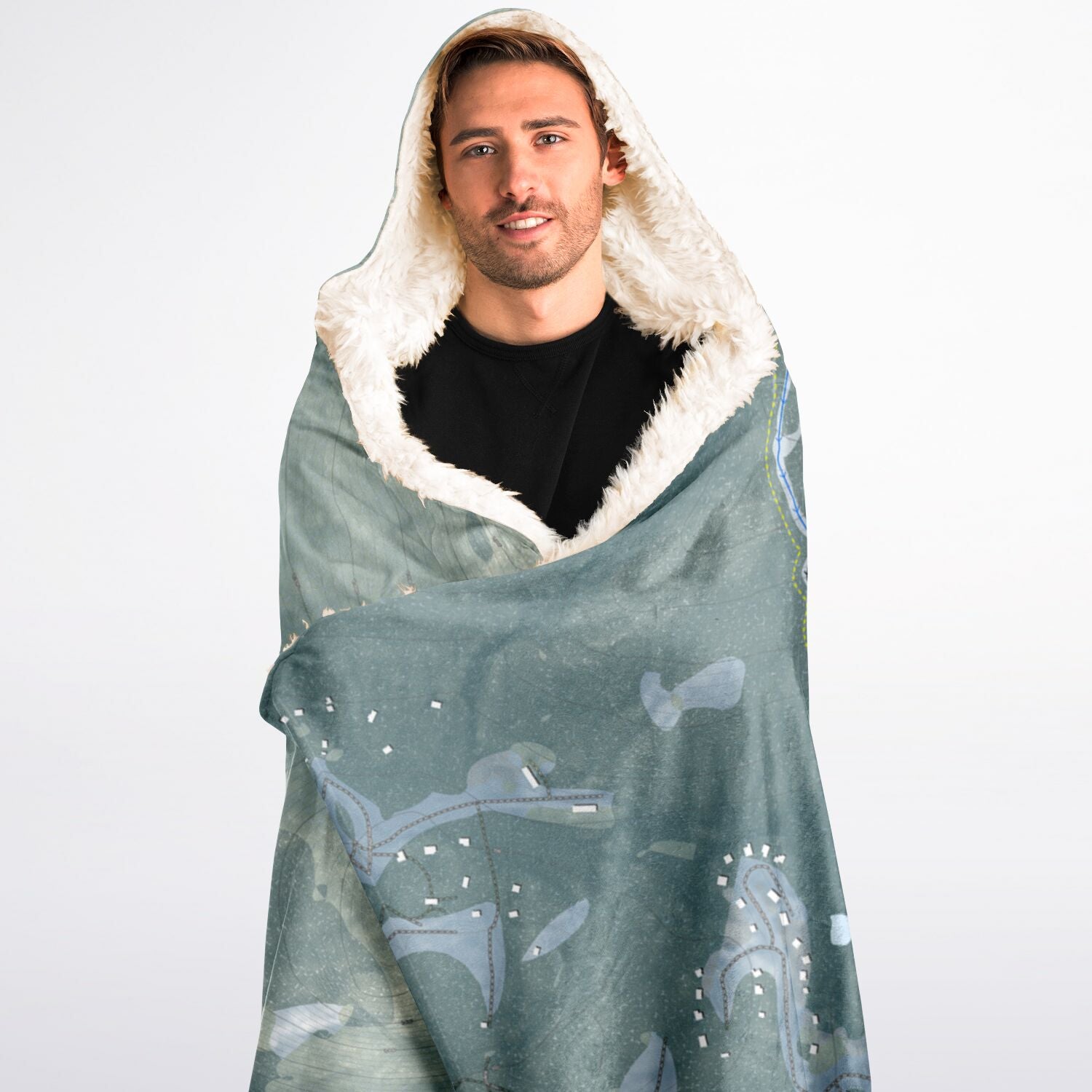 Cranmore Mountain, New Hampshire Ski Trail Map - Adult Hooded Blanket