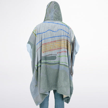 Hillberg, Alaska Ski Resort Map Flannel Blanket Poncho