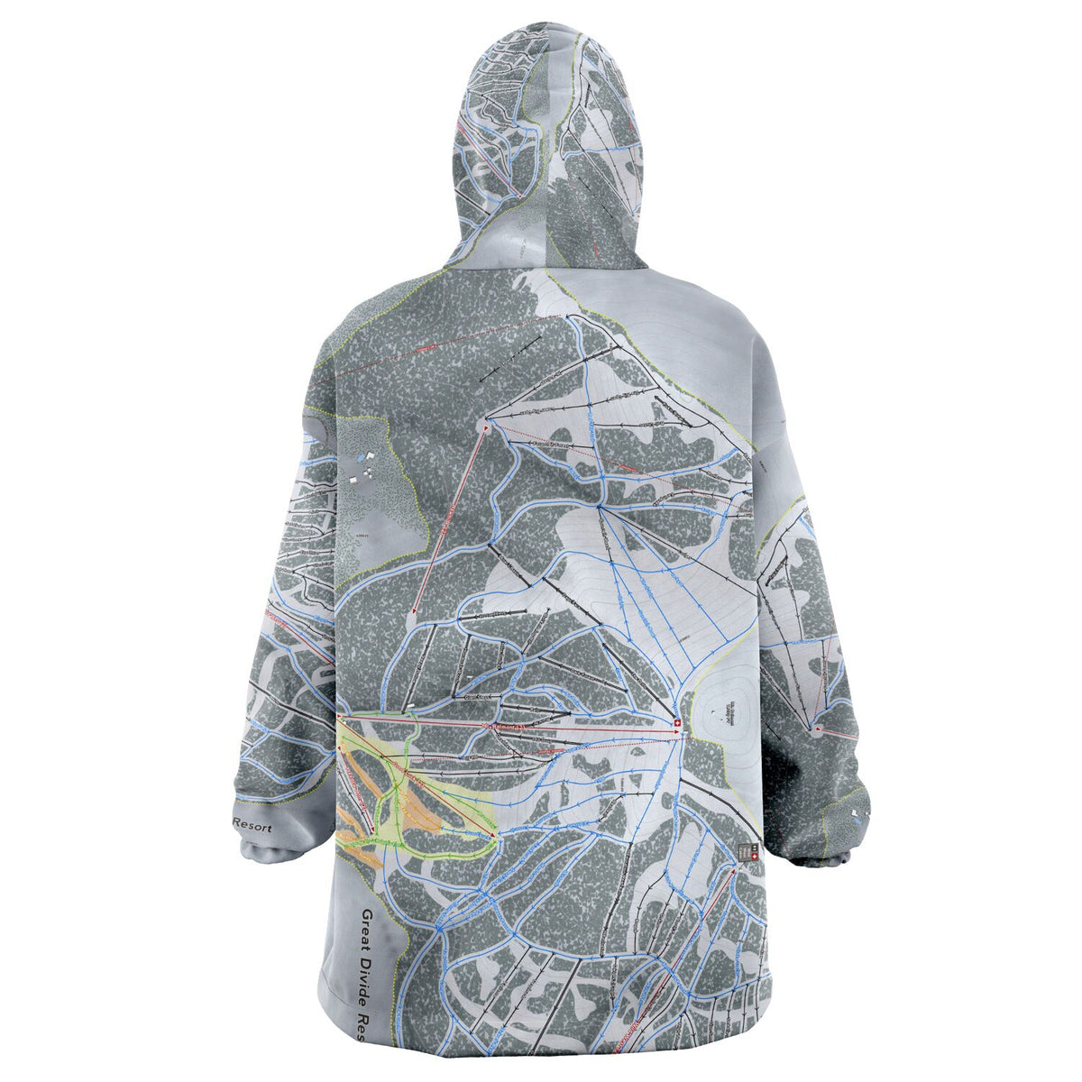 Great Divide, Montana Ski Trail Map - Snug Hoodie