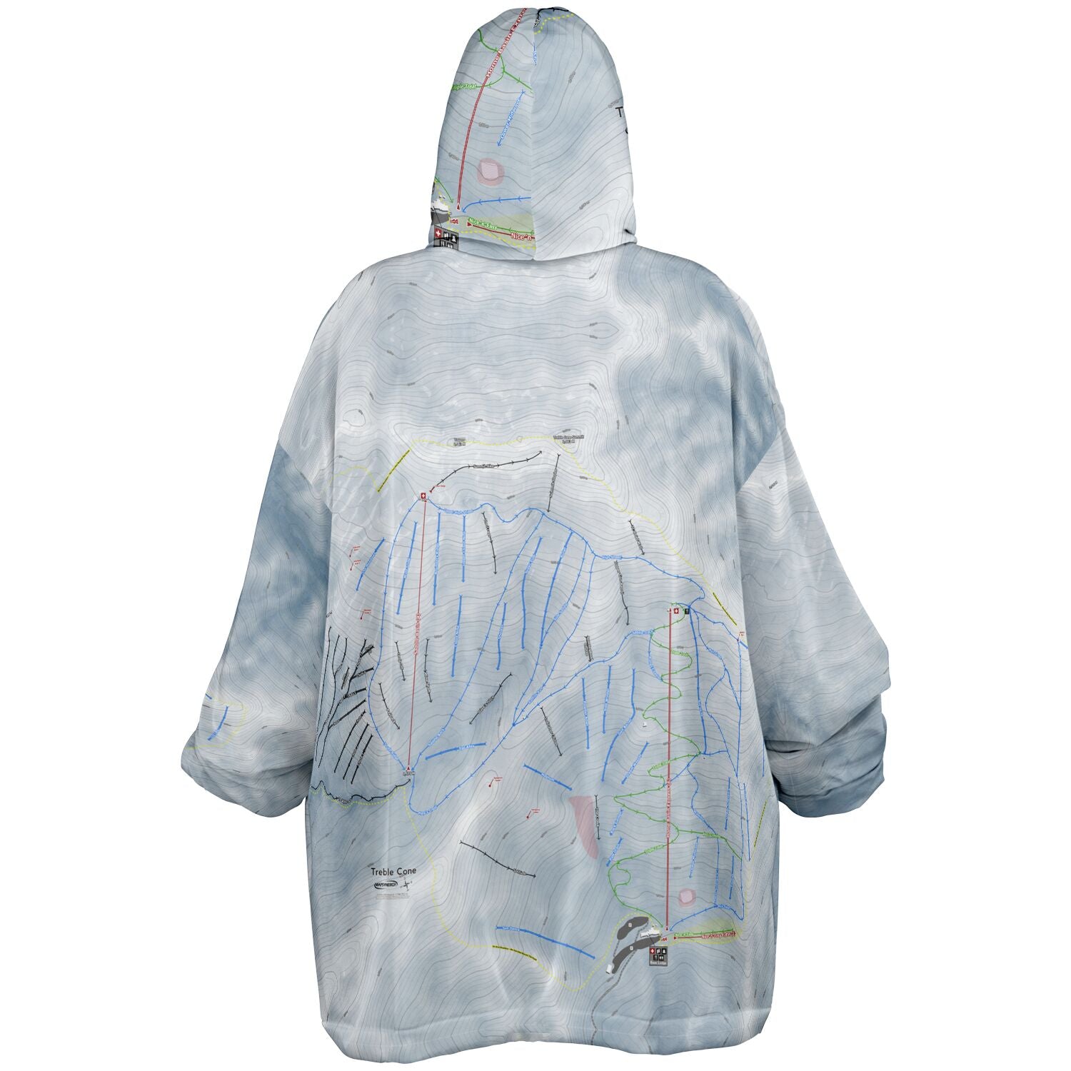 Treble Cone, New Zealand Ski Trail Map - Snug Hoodie