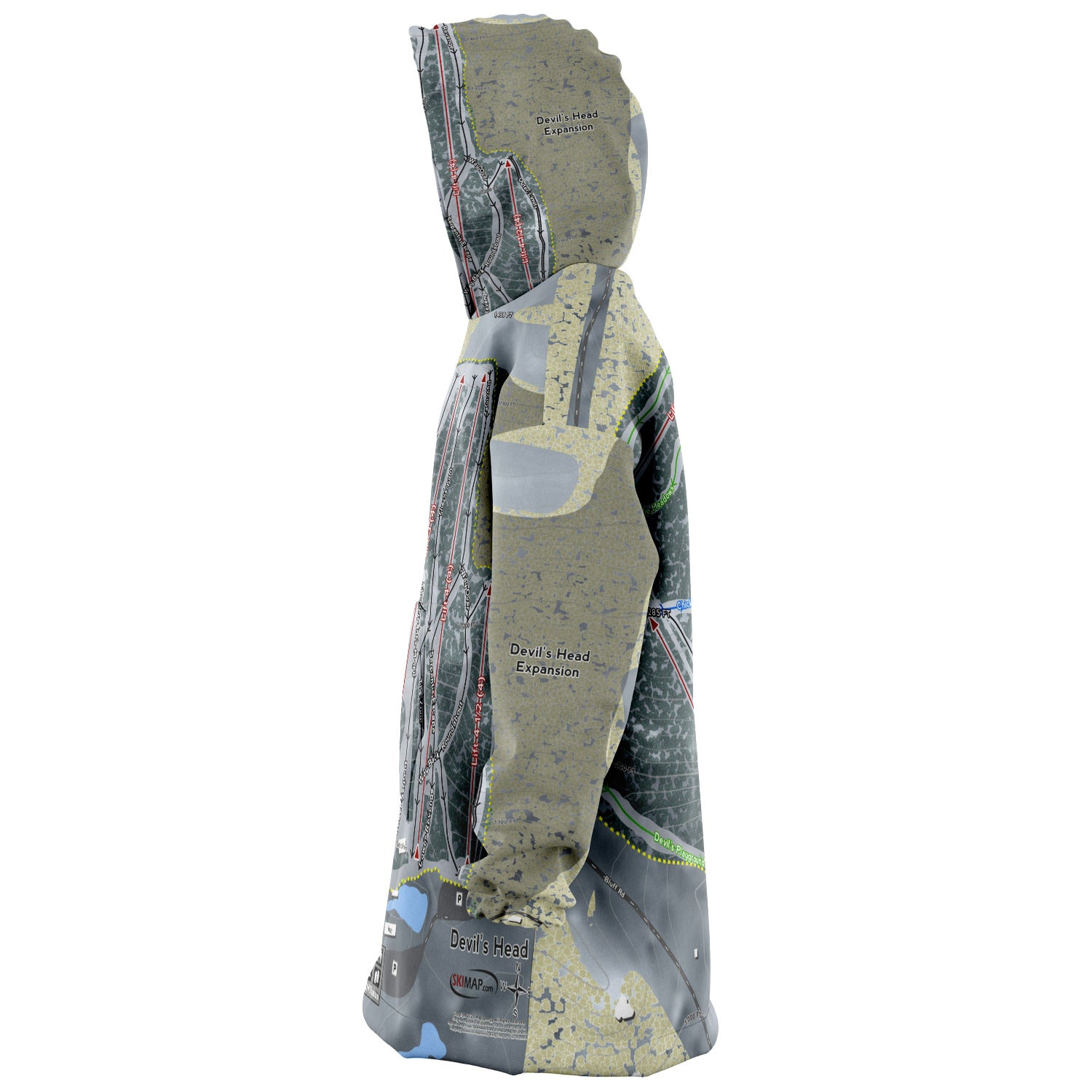 Devil's Head, Wisconsin Ski Trail Map - Snug Hoodie