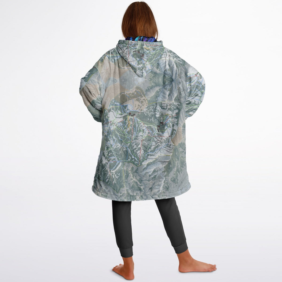 Powder Mountain, Utah Ski Resort Map Youth Reversible Snug Hoodie