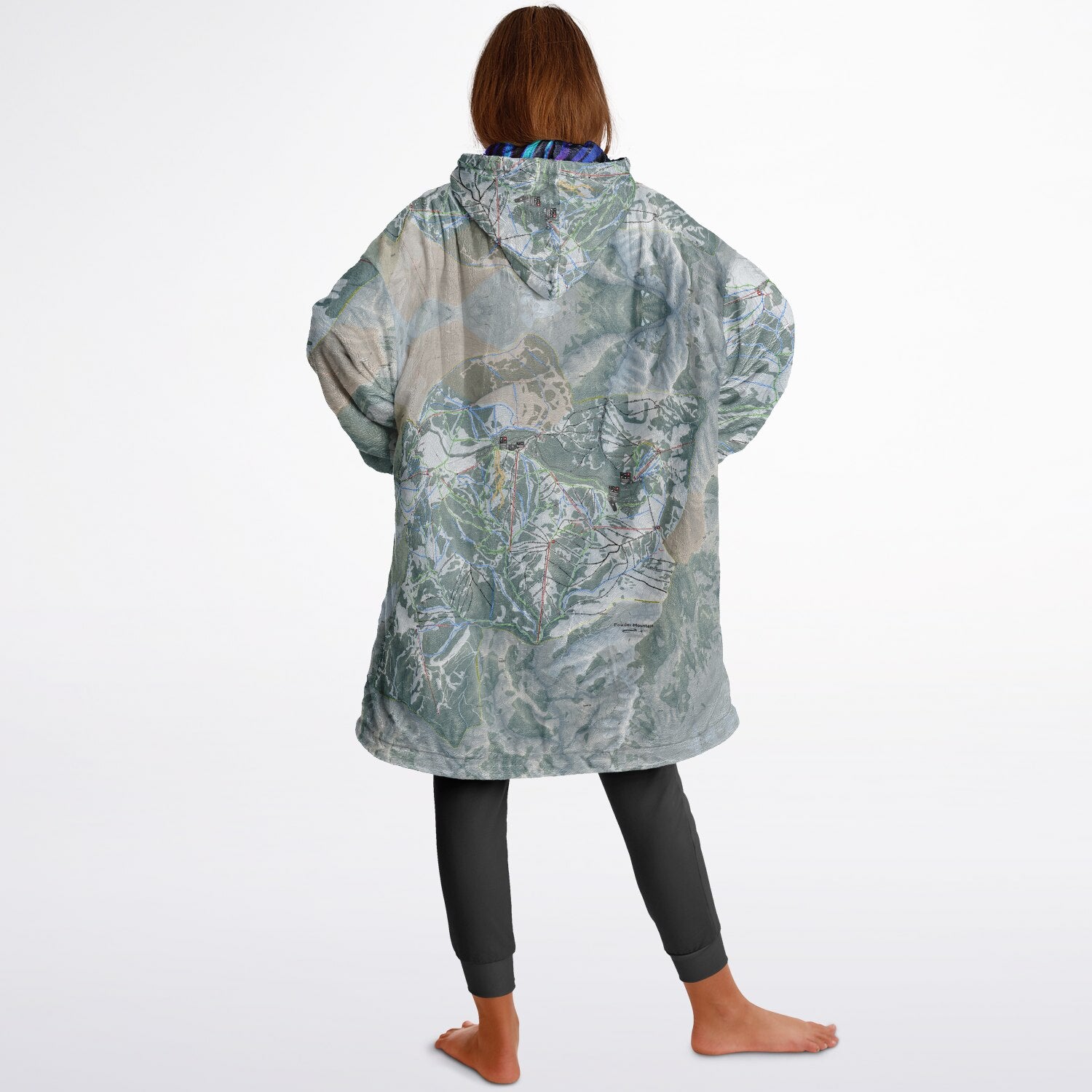 Powder Mountain, Utah Ski Resort Map Youth Reversible Snug Hoodie