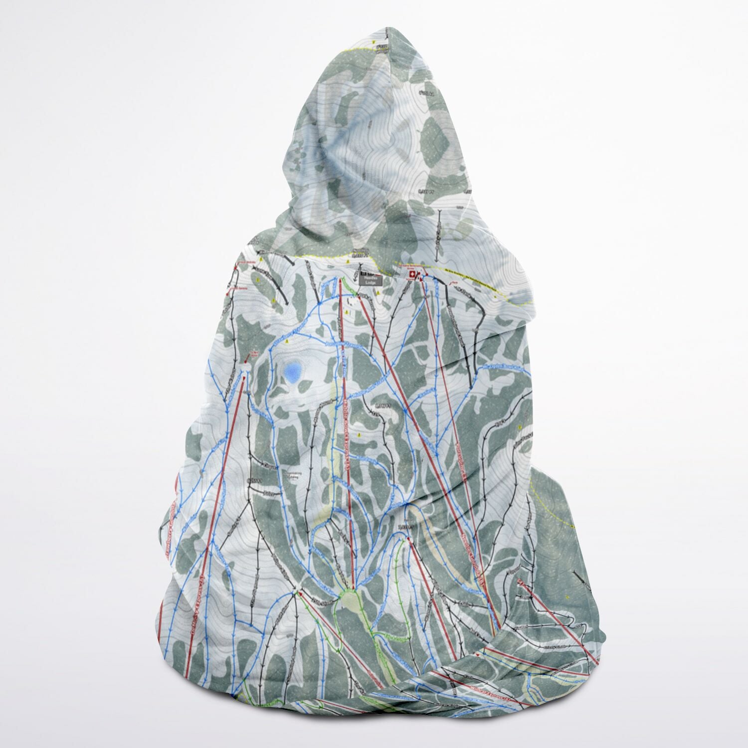 Snowbasin, Utah Ski Trail Map - Youth Hooded Blanket