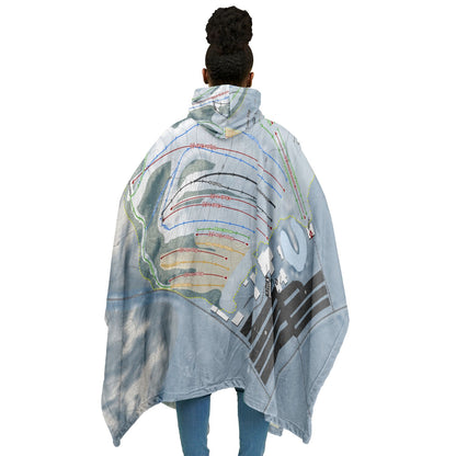 Timber Ridge, Michigan Ski Resort Map Flannel Blanket Poncho