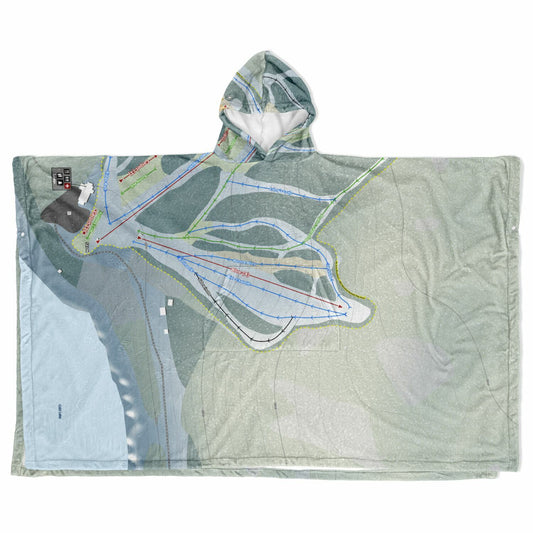 Kinosoo Ridge, Alberta Ski Resort Map Flannel Blanket Poncho