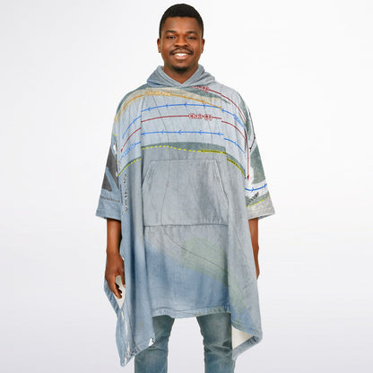 Ski Ward, Massachusetts Ski Resort Map Flannel Blanket Poncho