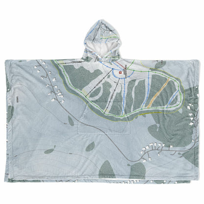Tahoe Donner, California Ski Resort Map Flannel Blanket Poncho