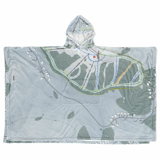 Tahoe Donner, California Ski Resort Map Flannel Blanket Poncho