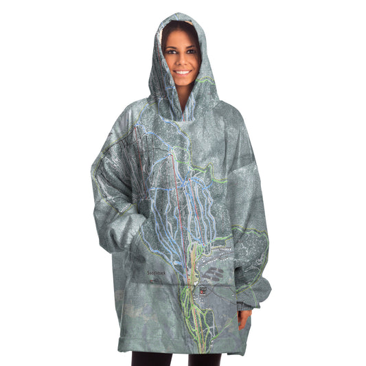 Saddleback, Maine Ski Trail Map - Snug Hoodie - Powderaddicts