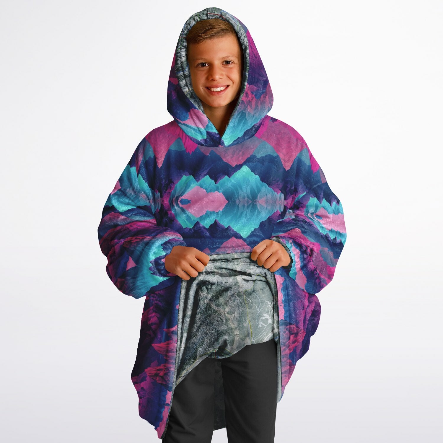 Powder Mountain, Utah Ski Resort Map Youth Reversible Snug Hoodie