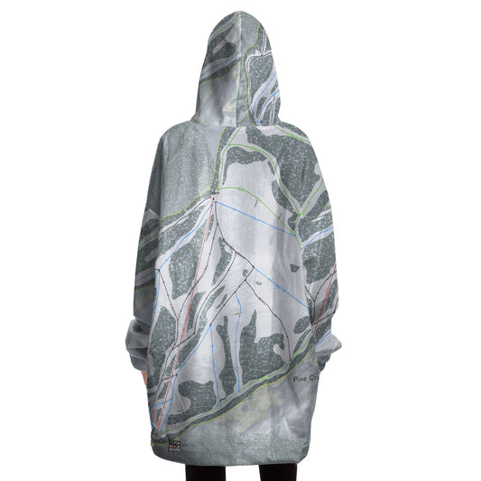 Pine Creek, Wyoming Ski Trail Map Snug Hoodie - Powderaddicts