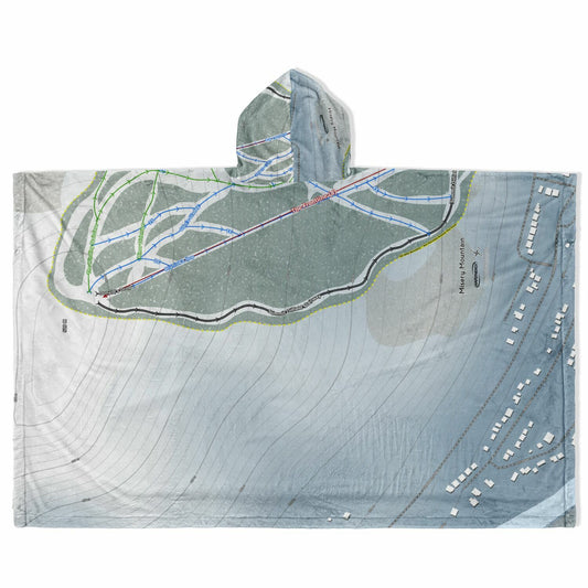 Misery Mountain, Alberta Ski Resort Map Flannel Blanket Poncho