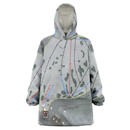 Echo Valley, Washington Ski Trail Map Snug Hoodie - Powderaddicts