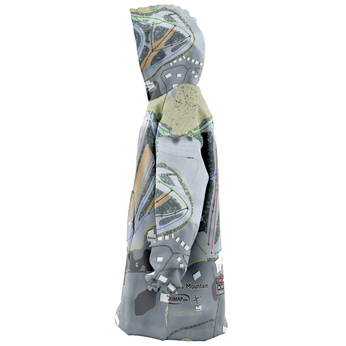 Christmas Mountain, Wisconsin Ski Trail Map - Snug Hoodie