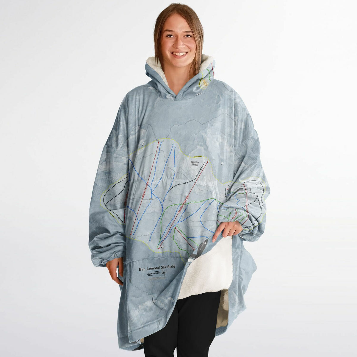 Ben Lomond Ski Resort, Australia Ski Trail Map - Snug Hoodie