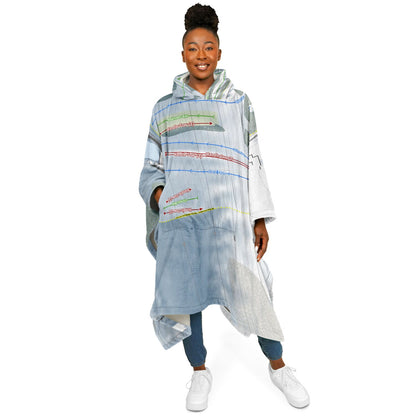 Brantling, New York Ski Resort Map Flannel Blanket Poncho
