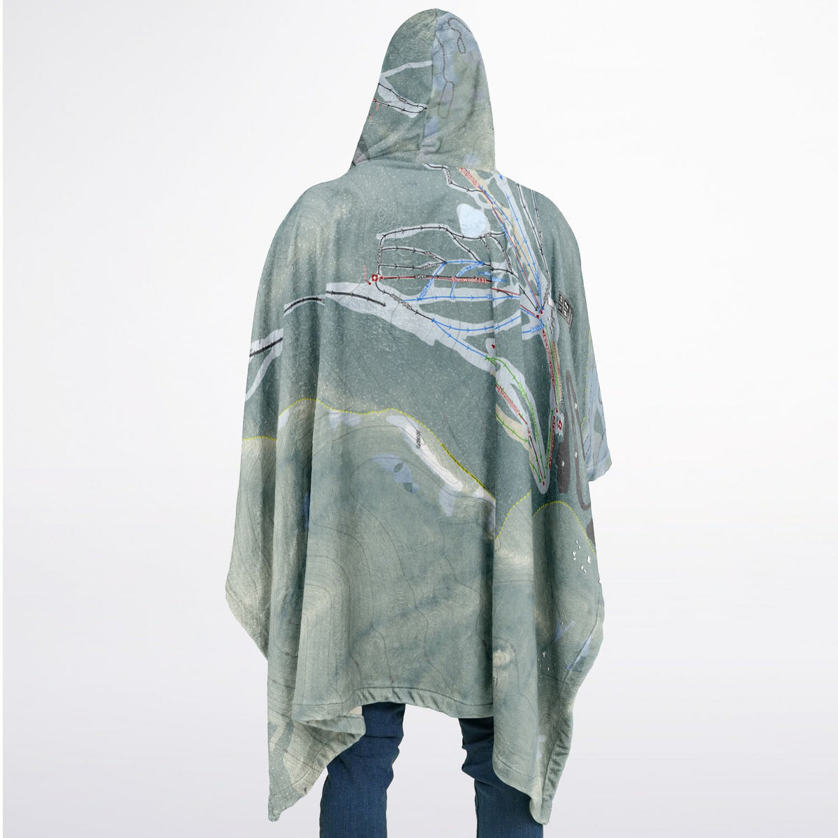 Lee Canyon, Nevada Ski Resort Map Flannel Blanket Poncho