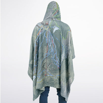 Smugglers Notch, Vermont Ski Resort Map Flannel Blanket Poncho
