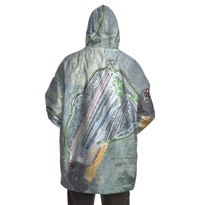 Hermon Mountain, Maine Ski Trail Map - Snug Hoodie - Powderaddicts