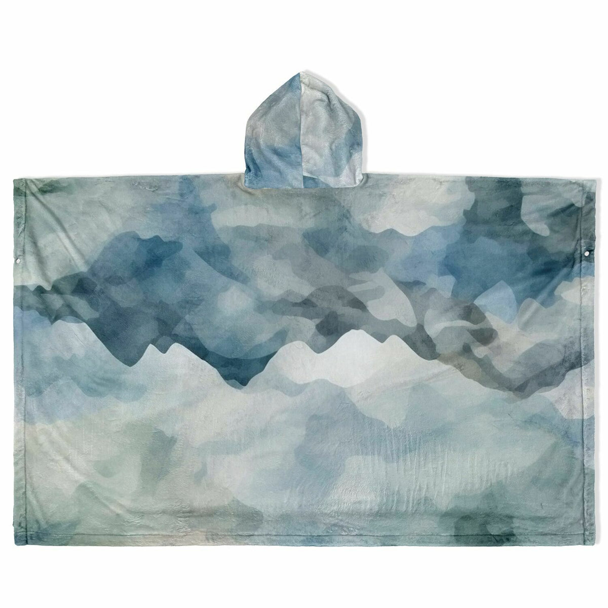 Watercolor Misty Mountain, Flannel Blanket Poncho