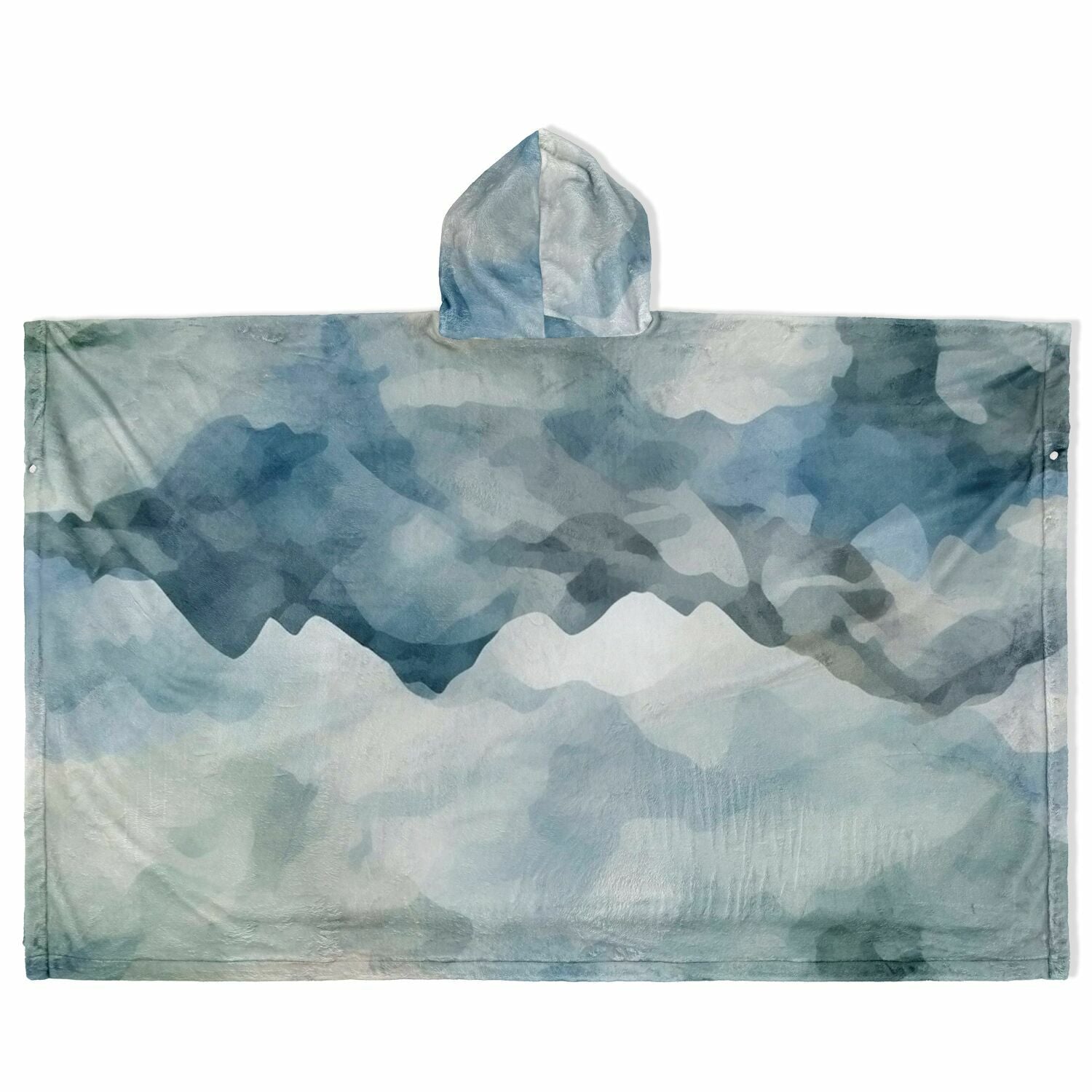 Watercolor Misty Mountain, Flannel Blanket Poncho