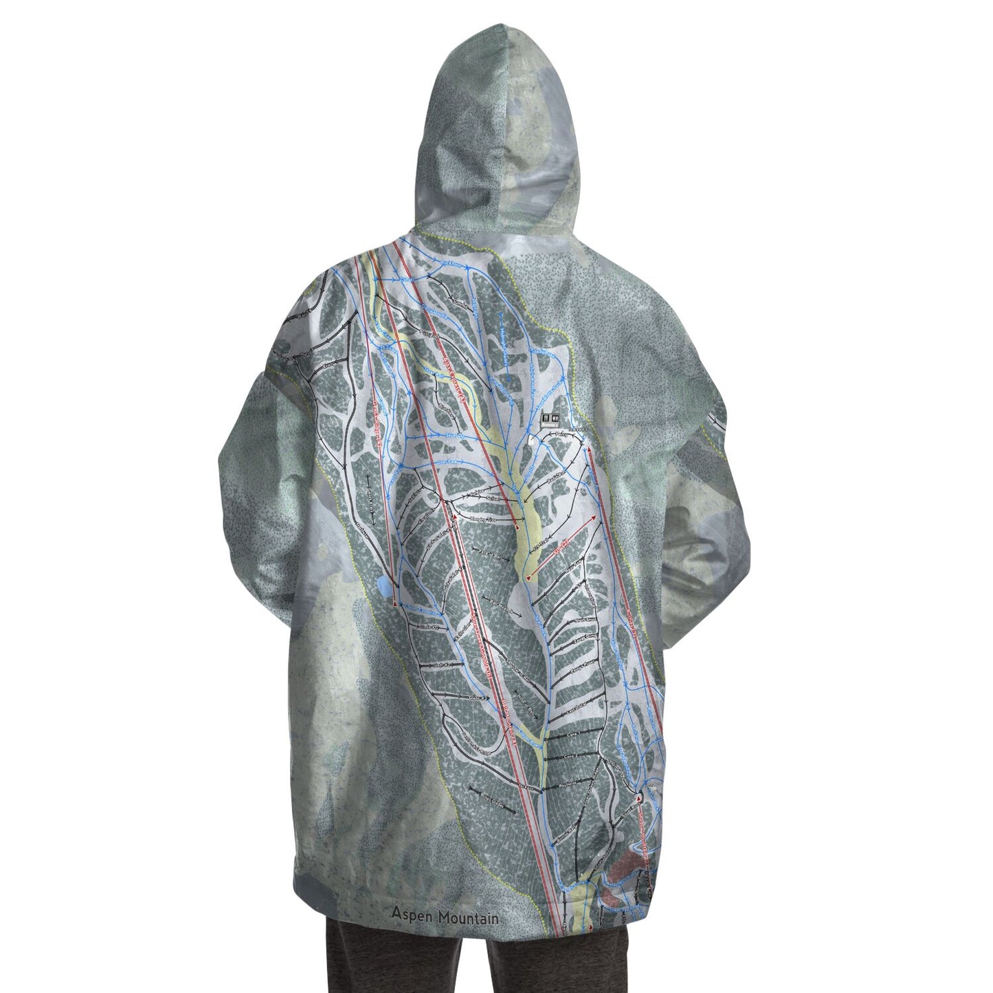 Aspen Mountain, Colorado Ski Trail Map Snug Hoodie - Powderaddicts