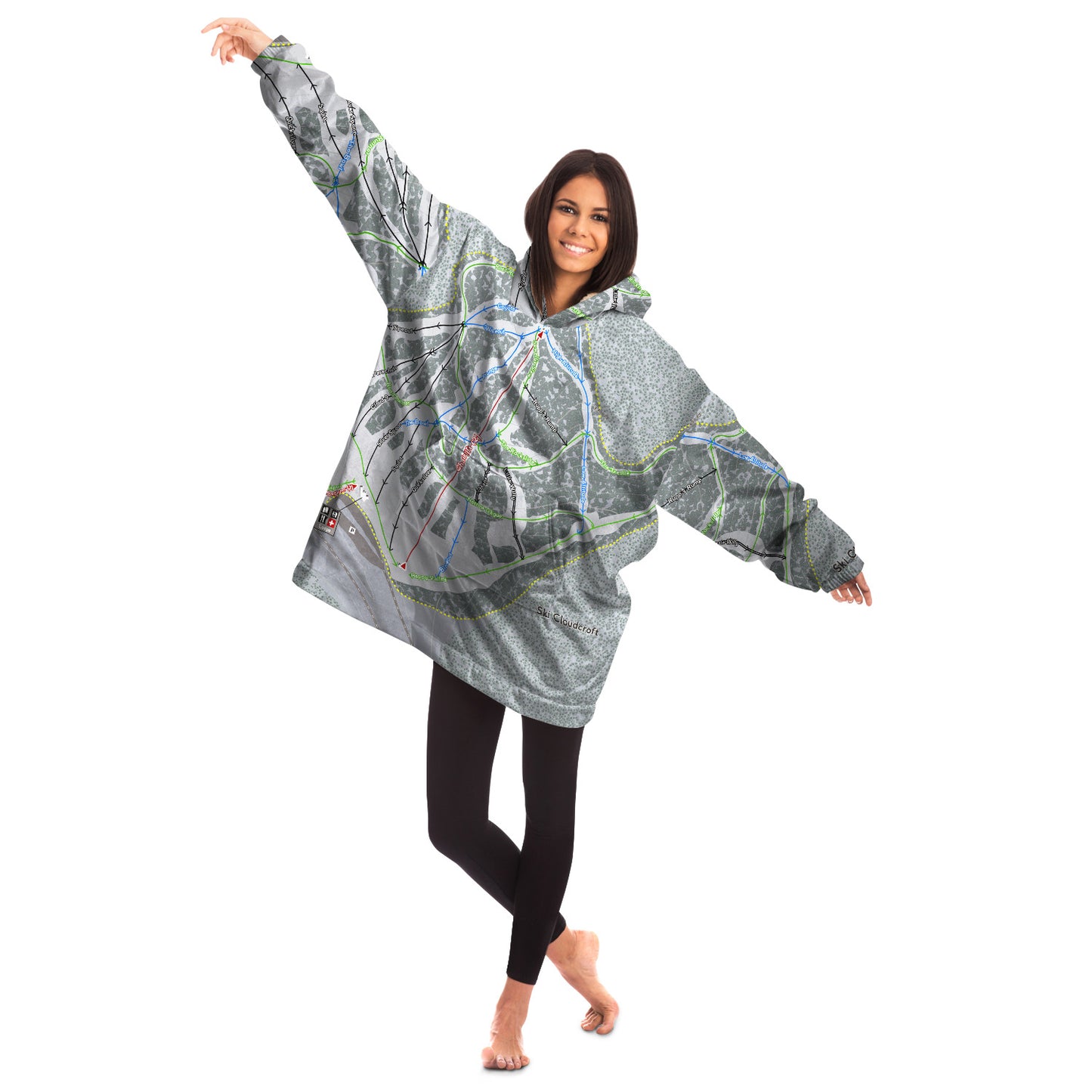 Ski Cloudcroft, New Mexico Ski Trail Map - Snug Hoodie