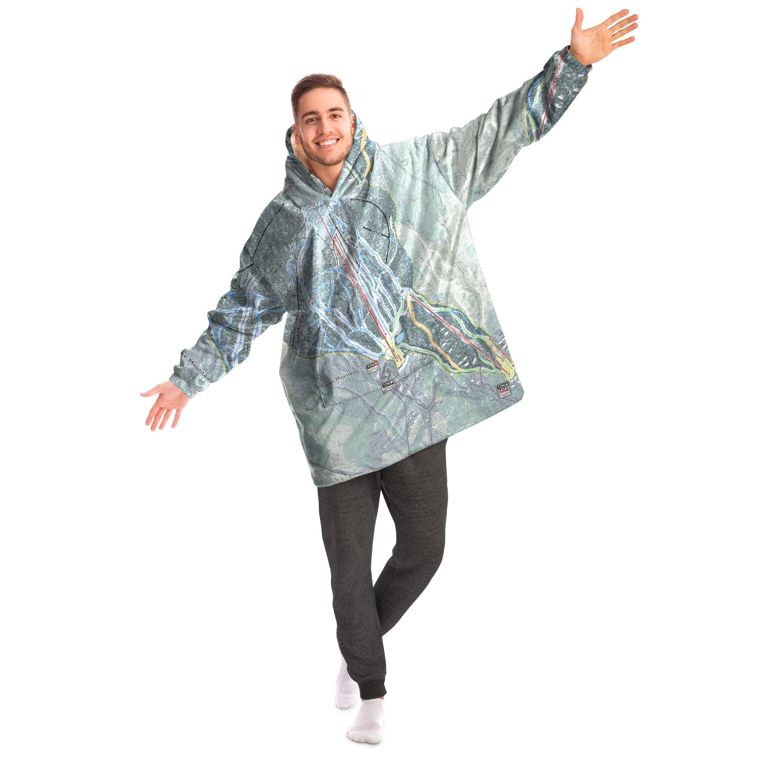 Burke Mountain, Vermont Ski Trail Map - Snug Hoodie