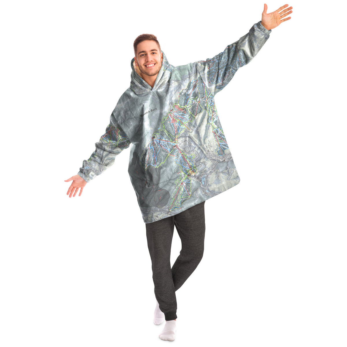 WASATCH BACK, Utah Ski Trail Map - Snug Hoodie